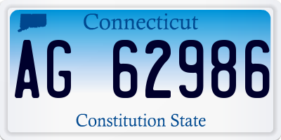 CT license plate AG62986