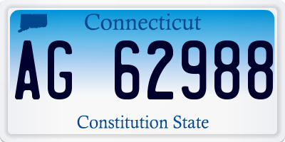 CT license plate AG62988