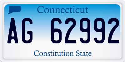 CT license plate AG62992