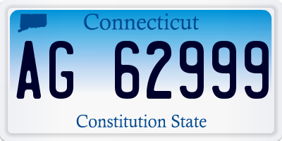 CT license plate AG62999