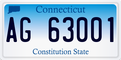 CT license plate AG63001