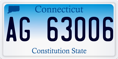 CT license plate AG63006