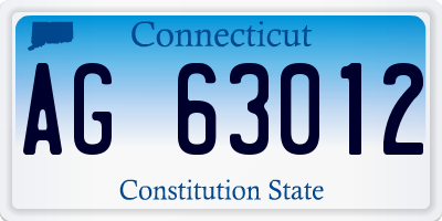 CT license plate AG63012