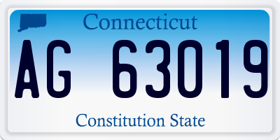 CT license plate AG63019