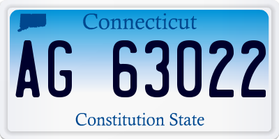CT license plate AG63022