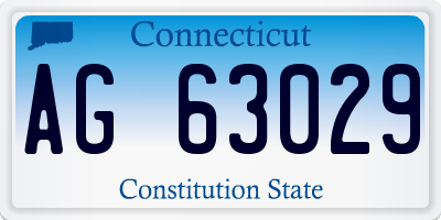CT license plate AG63029
