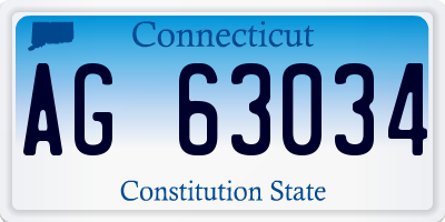 CT license plate AG63034