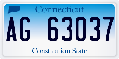 CT license plate AG63037