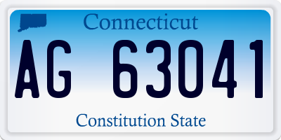 CT license plate AG63041