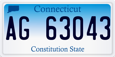 CT license plate AG63043