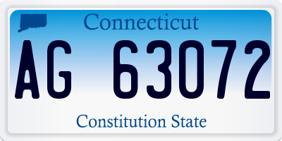 CT license plate AG63072