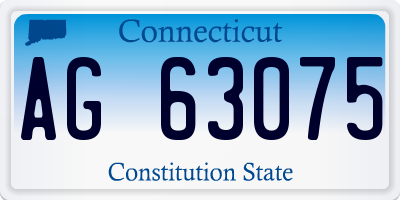 CT license plate AG63075