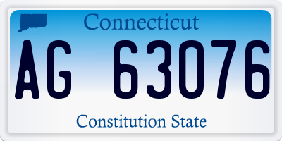 CT license plate AG63076