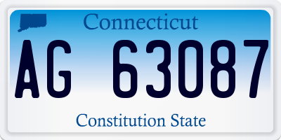 CT license plate AG63087
