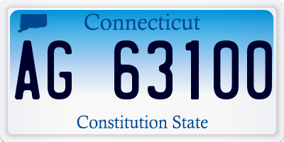 CT license plate AG63100