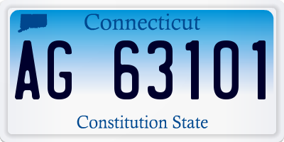 CT license plate AG63101