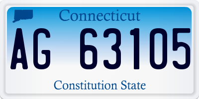 CT license plate AG63105