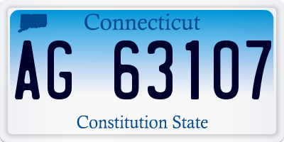 CT license plate AG63107