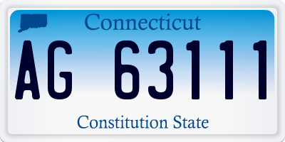 CT license plate AG63111