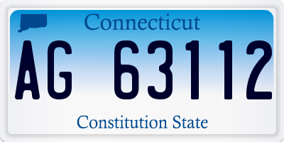 CT license plate AG63112