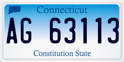 CT license plate AG63113