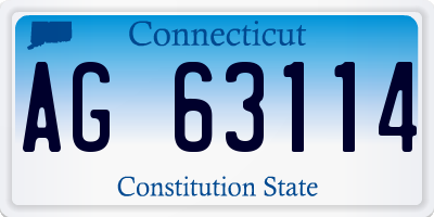 CT license plate AG63114