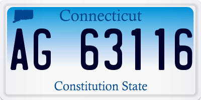 CT license plate AG63116
