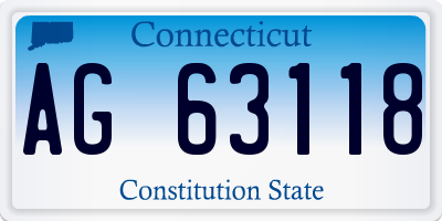 CT license plate AG63118