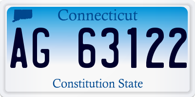 CT license plate AG63122