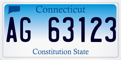 CT license plate AG63123