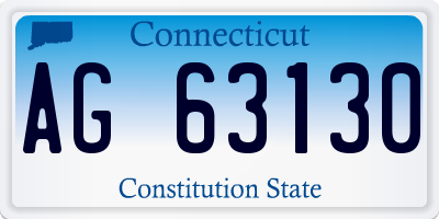 CT license plate AG63130