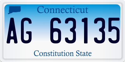 CT license plate AG63135