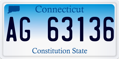 CT license plate AG63136
