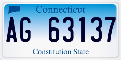 CT license plate AG63137