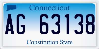 CT license plate AG63138