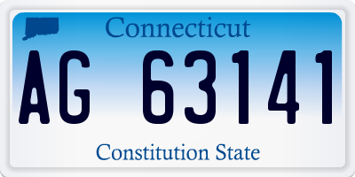 CT license plate AG63141