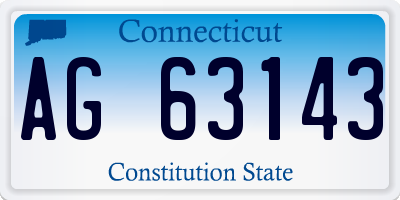 CT license plate AG63143