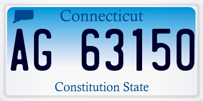 CT license plate AG63150