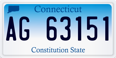 CT license plate AG63151
