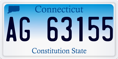 CT license plate AG63155