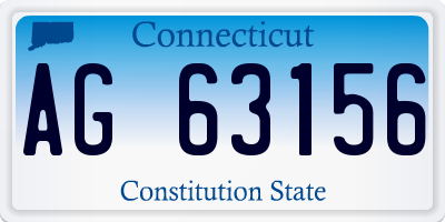 CT license plate AG63156