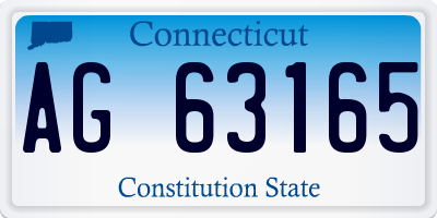 CT license plate AG63165