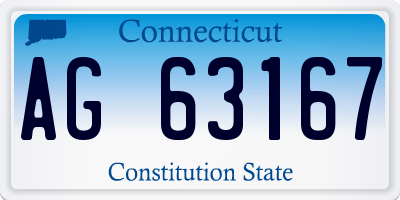 CT license plate AG63167