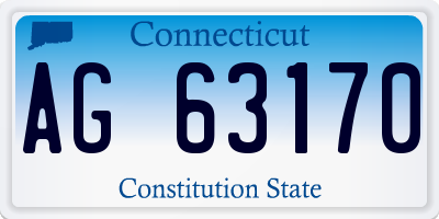 CT license plate AG63170