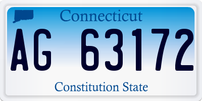 CT license plate AG63172