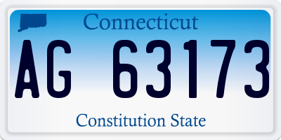CT license plate AG63173