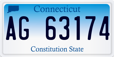 CT license plate AG63174