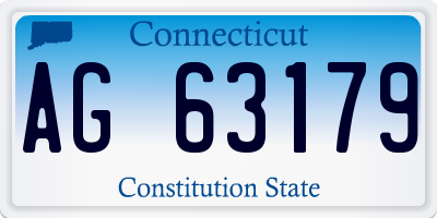 CT license plate AG63179