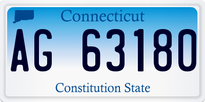 CT license plate AG63180