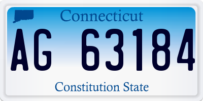 CT license plate AG63184